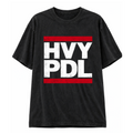 Heavy Padel Hip Hop Tee schwarz Vorderansicht mit Rock-Print