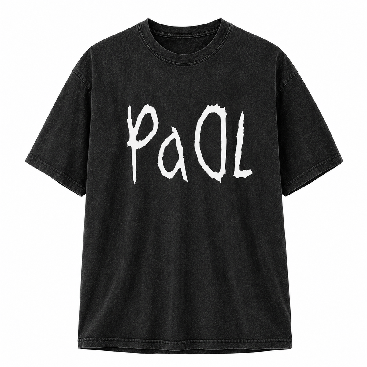 Heavy Padel PaDl Tee schwarz Vorderansicht mit Rock-Print